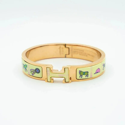 [OrnoraJewelry]H PINK GOLD BRACELET CREAM CERAMIC