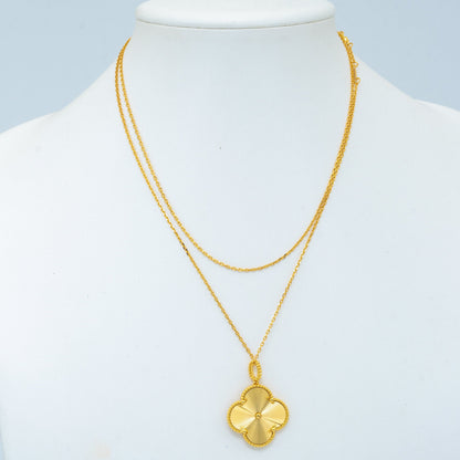 [OrnoraJewelry]CLOVER 25MM PEDANT NECKLACE GOLD