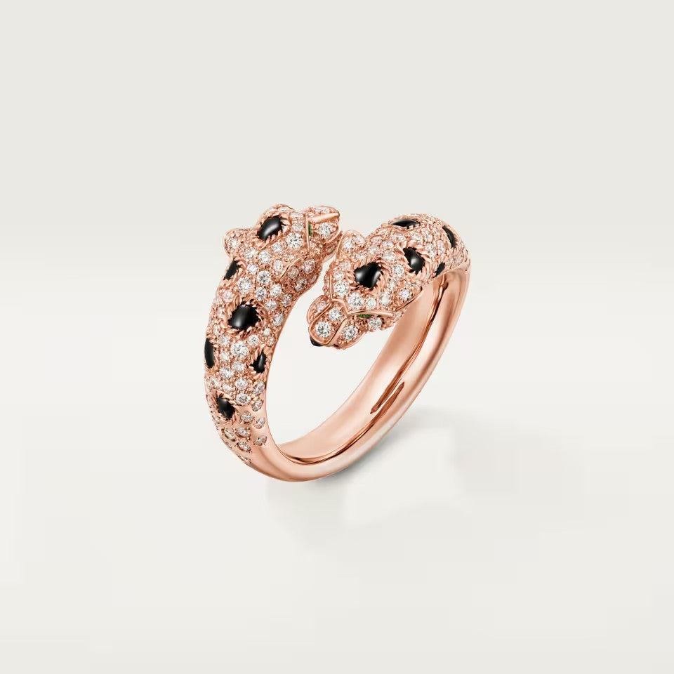 [OrnoraJewelry]PANTHERE DOUBLE HEADED FULL DIAMOND  RING