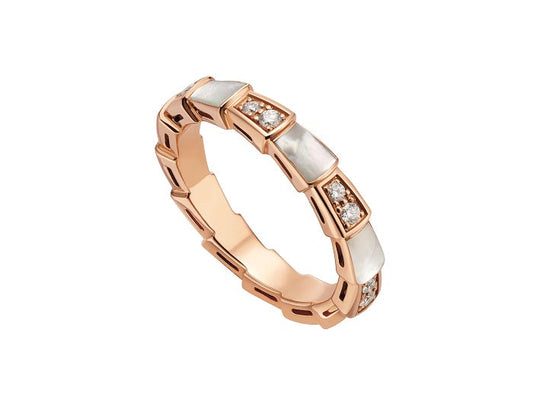 [OrnoraJewelry]SERPENTI RING PINK GOLD DIAMOND MOP 3MM