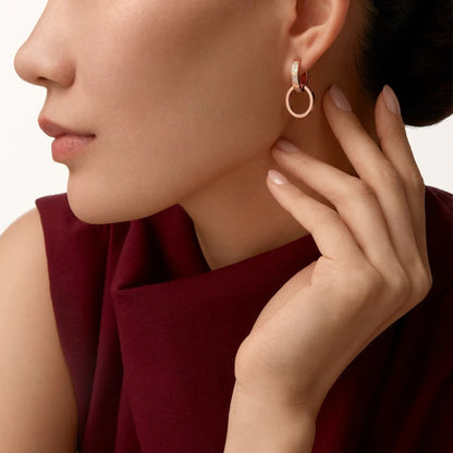 [OrnoraJewelry]LOVE 3.3MM DANGLE HALF DIAMOND EARRINGS