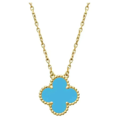 [OrnoraJewelry]CLOVER 15MM VINTAGE TURQUOISE NECKLACE