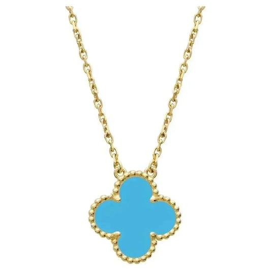 [OrnoraJewelry]CLOVER 15MM VINTAGE TURQUOISE NECKLACE