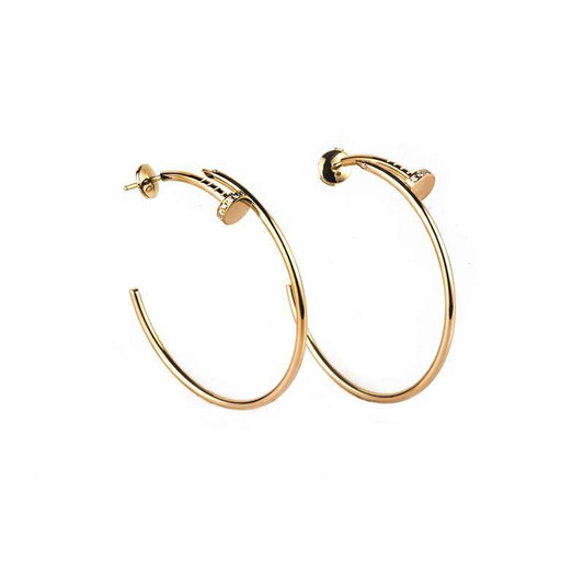 [OrnoraJewelry]JUSTE EARRINGS GOLD DIAMONDS 1.8MM