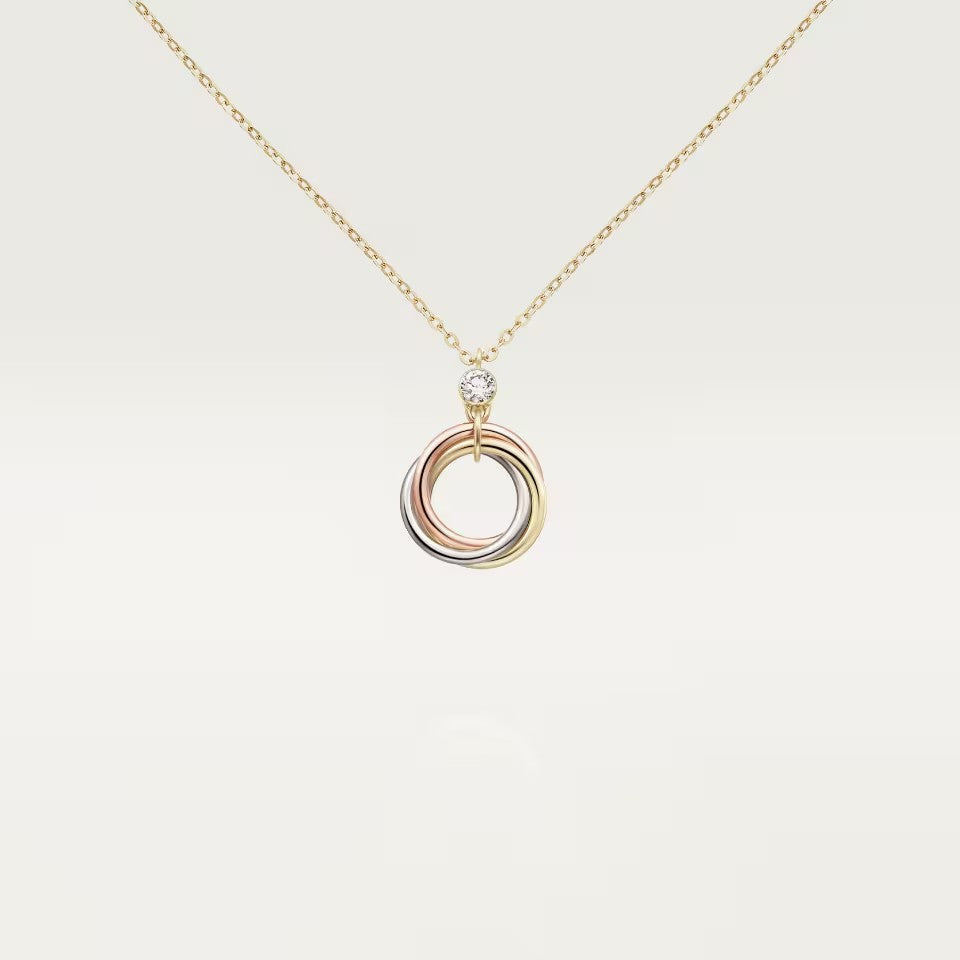 [OrnoraJewelry]TRINITY  NECKLACE 1 DIAMOND