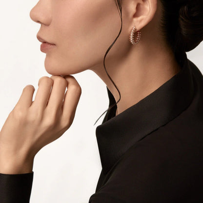 [OrnoraJewelry]CLASH 6.4MM FULL DIAMOND SMALL EARRINGS
