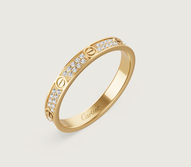 [OrnoraJewelry]LOVE RING 2.6mm-wide full-diamond ring Gold