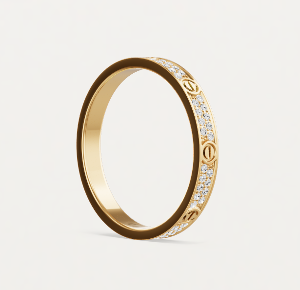 [OrnoraJewelry]LOVE RING 2.6mm-wide full-diamond ring Gold