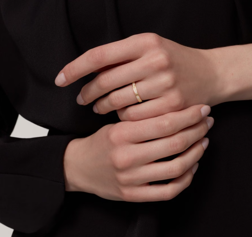 [OrnoraJewelry]LOVE RING 2.6mm-wide full-diamond ring Gold