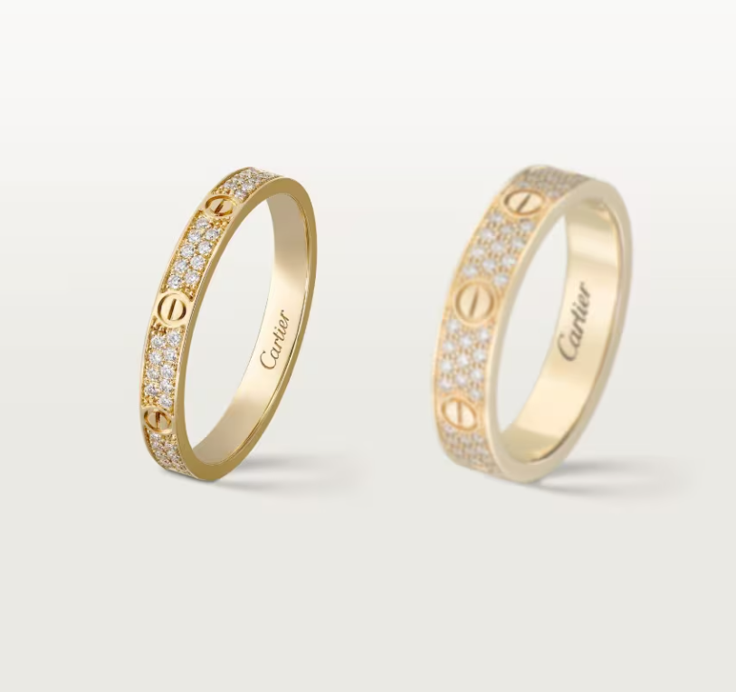 [OrnoraJewelry]LOVE RING 2.6mm-wide full-diamond ring Gold