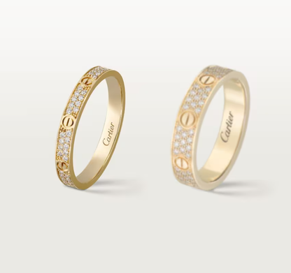 [OrnoraJewelry]LOVE RING 2.6mm-wide full-diamond ring Gold