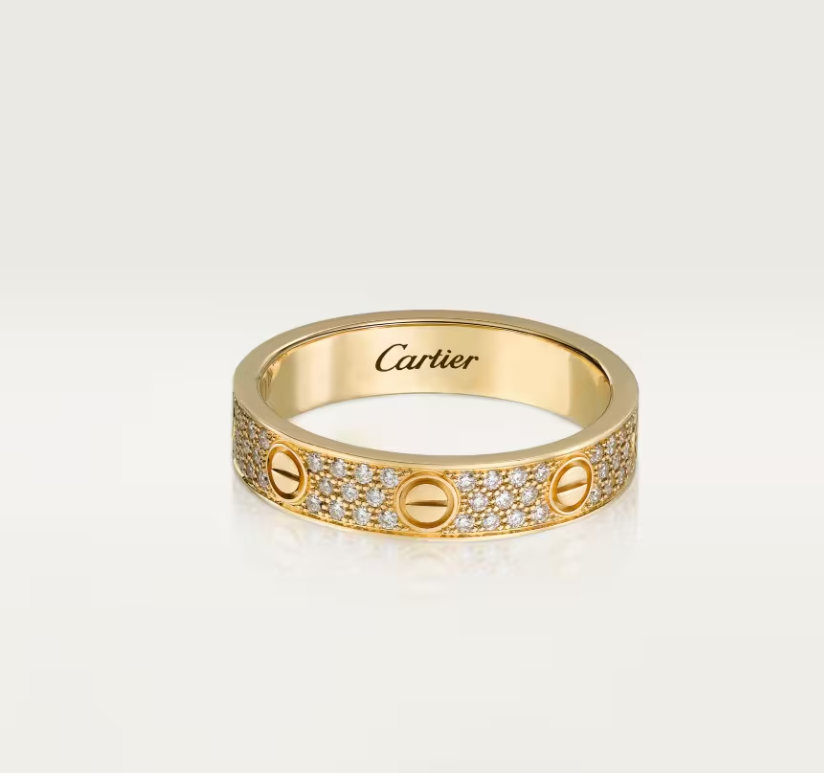 [OrnoraJewelry]LOVE RING 4mm-wide full-diamond ring GOLD