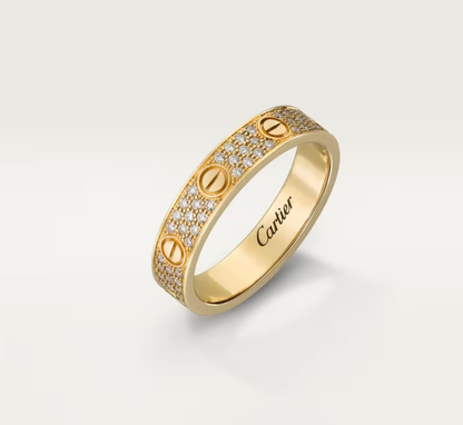 [OrnoraJewelry]LOVE RING 4mm-wide full-diamond ring GOLD