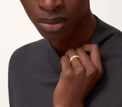 [OrnoraJewelry]LOVE RING 4mm-wide full-diamond ring GOLD