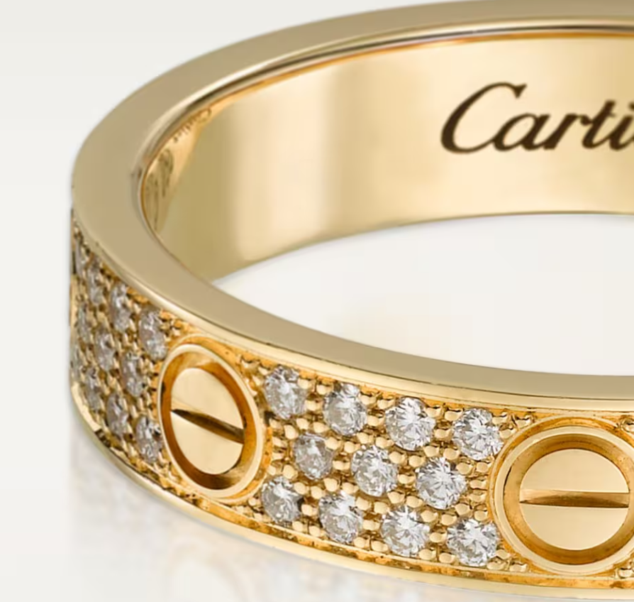 [OrnoraJewelry]LOVE RING 4mm-wide full-diamond ring GOLD