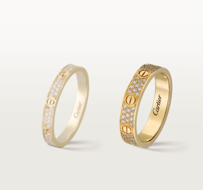 [OrnoraJewelry]LOVE RING 4mm-wide full-diamond ring GOLD