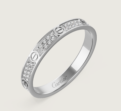 [OrnoraJewelry]LOVE RING 2.6mm-wide full-diamond ring silver