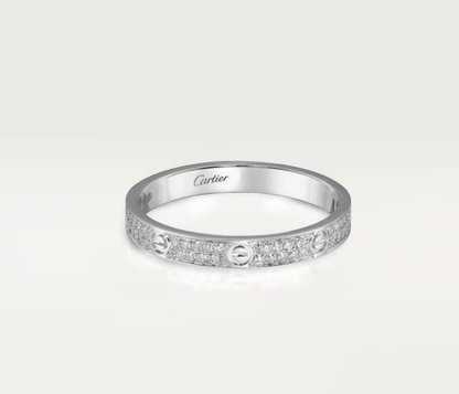 [OrnoraJewelry]LOVE RING 2.6mm-wide full-diamond ring silver