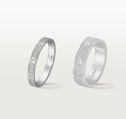 [OrnoraJewelry]LOVE RING 2.6mm-wide full-diamond ring silver