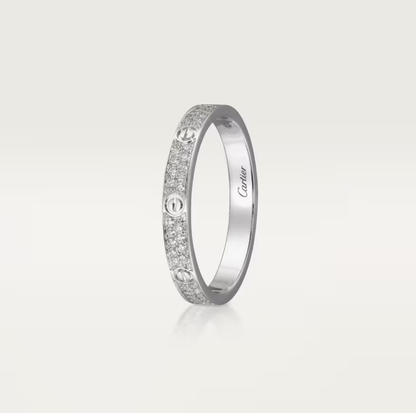 [OrnoraJewelry]LOVE RING 2.6mm-wide full-diamond ring silver