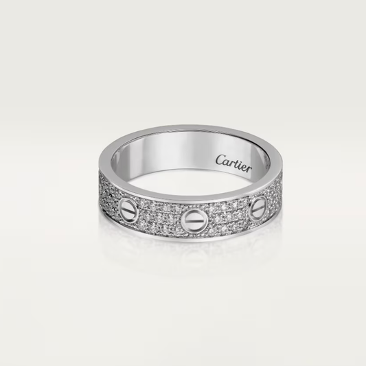 [OrnoraJewelry]LOVE RING 4mm-wide full-diamond ring silver