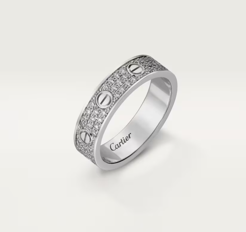 [OrnoraJewelry]LOVE RING 4mm-wide full-diamond ring silver