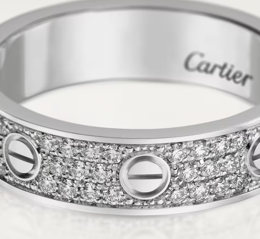 [OrnoraJewelry]LOVE RING 4mm-wide full-diamond ring silver