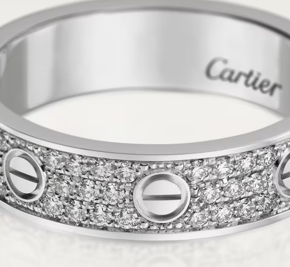[OrnoraJewelry]LOVE RING 4mm-wide full-diamond ring silver