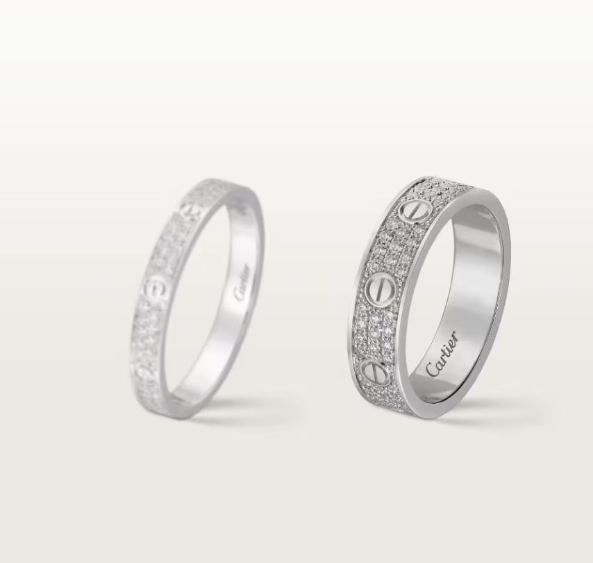 [OrnoraJewelry]LOVE RING 4mm-wide full-diamond ring silver