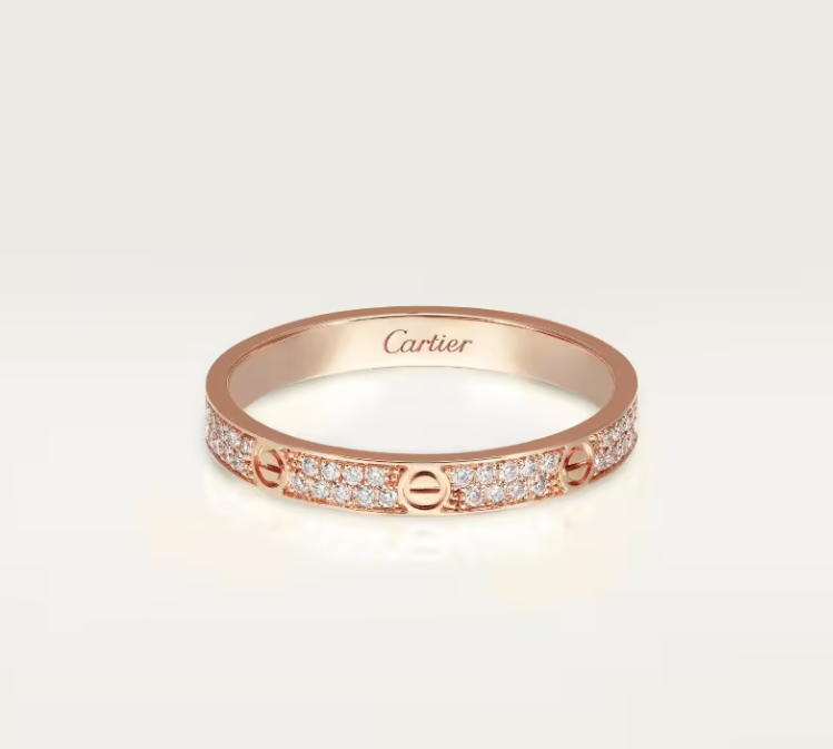 [OrnoraJewelry]LOVE RING 2.6mm-wide full-diamond ring Rose Gold