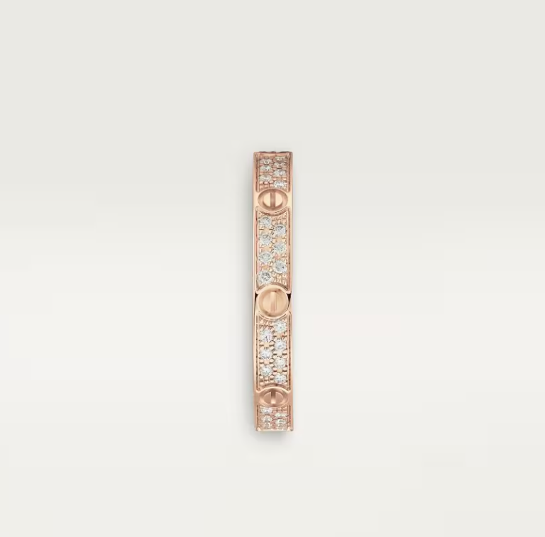 [OrnoraJewelry]LOVE RING 2.6mm-wide full-diamond ring Rose Gold