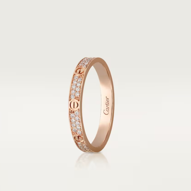 [OrnoraJewelry]LOVE RING 2.6mm-wide full-diamond ring Rose Gold
