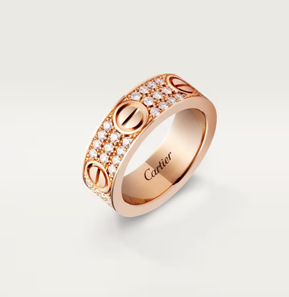 [OrnoraJewelry]LOVE RING 6.5mm-wide full-diamond ring Rose Gold