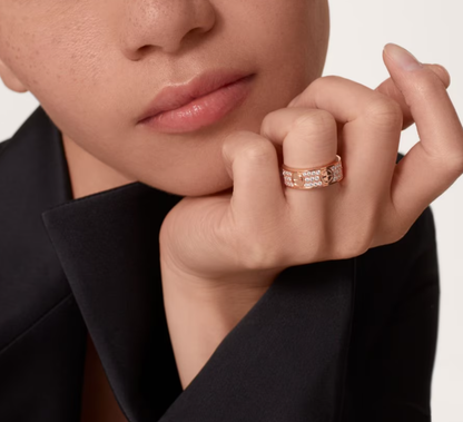 [OrnoraJewelry]LOVE RING 6.5mm-wide full-diamond ring Rose Gold