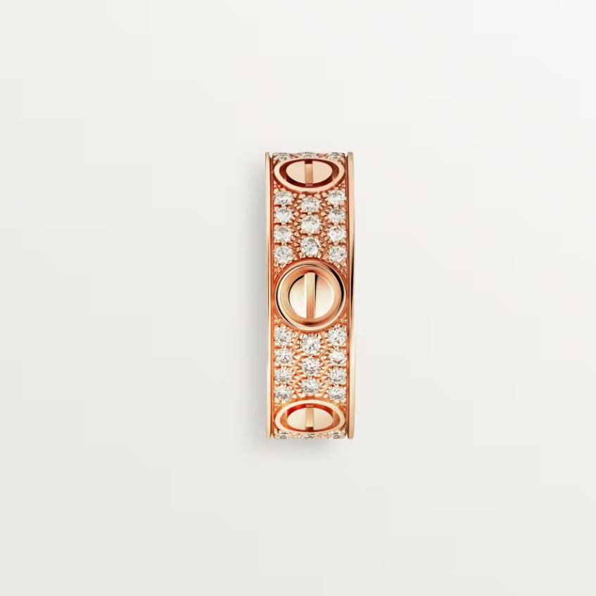 [OrnoraJewelry]LOVE RING 6.5mm-wide full-diamond ring Rose Gold