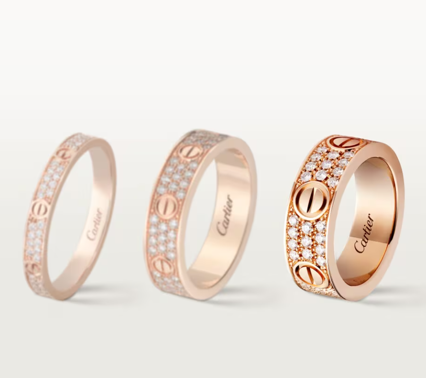 [OrnoraJewelry]LOVE RING 6.5mm-wide full-diamond ring Rose Gold