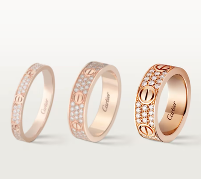 [OrnoraJewelry]LOVE RING 6.5mm-wide full-diamond ring Rose Gold