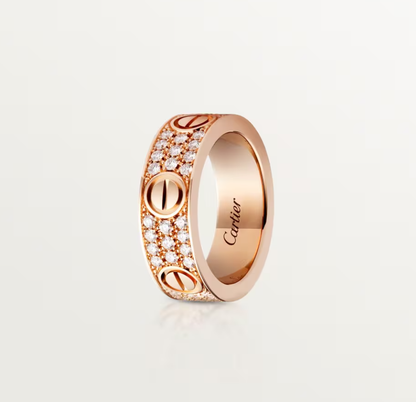 [OrnoraJewelry]LOVE RING 6.5mm-wide full-diamond ring Rose Gold