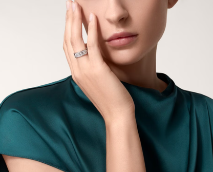 [OrnoraJewelry]LOVE RING 6.5MM Full Diamond, 6 Major Diamonds Silver