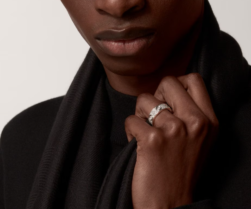 [OrnoraJewelry]LOVE RING 6.5MM Full Diamond, 6 Major Diamonds Silver