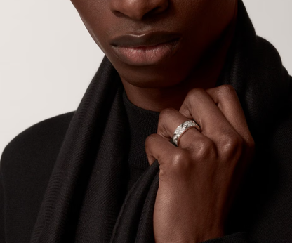 [OrnoraJewelry]LOVE RING 6.5MM Full Diamond, 6 Major Diamonds Silver
