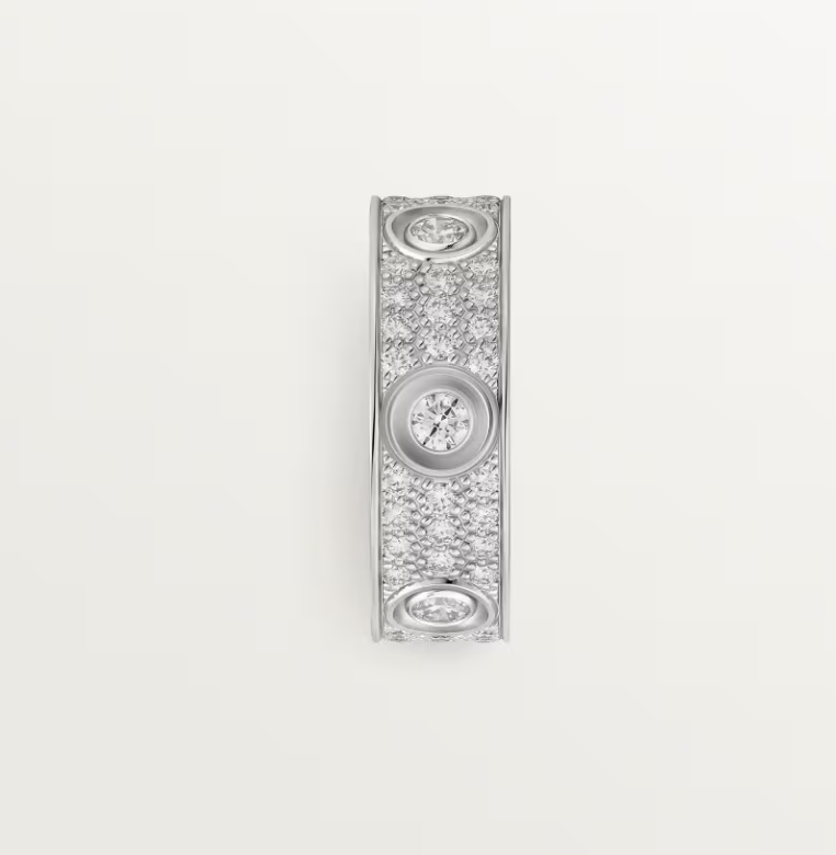 [OrnoraJewelry]LOVE RING 6.5MM Full Diamond, 6 Major Diamonds Silver