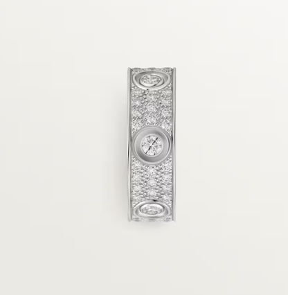 [OrnoraJewelry]LOVE RING 6.5MM Full Diamond, 6 Major Diamonds Silver