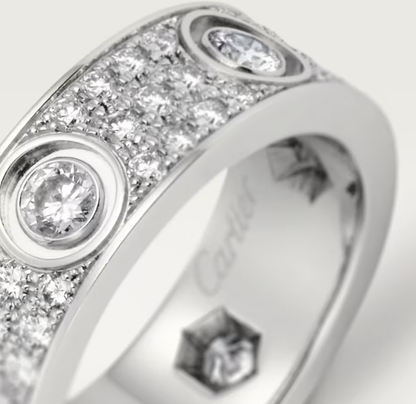 [OrnoraJewelry]LOVE RING 6.5MM Full Diamond, 6 Major Diamonds Silver