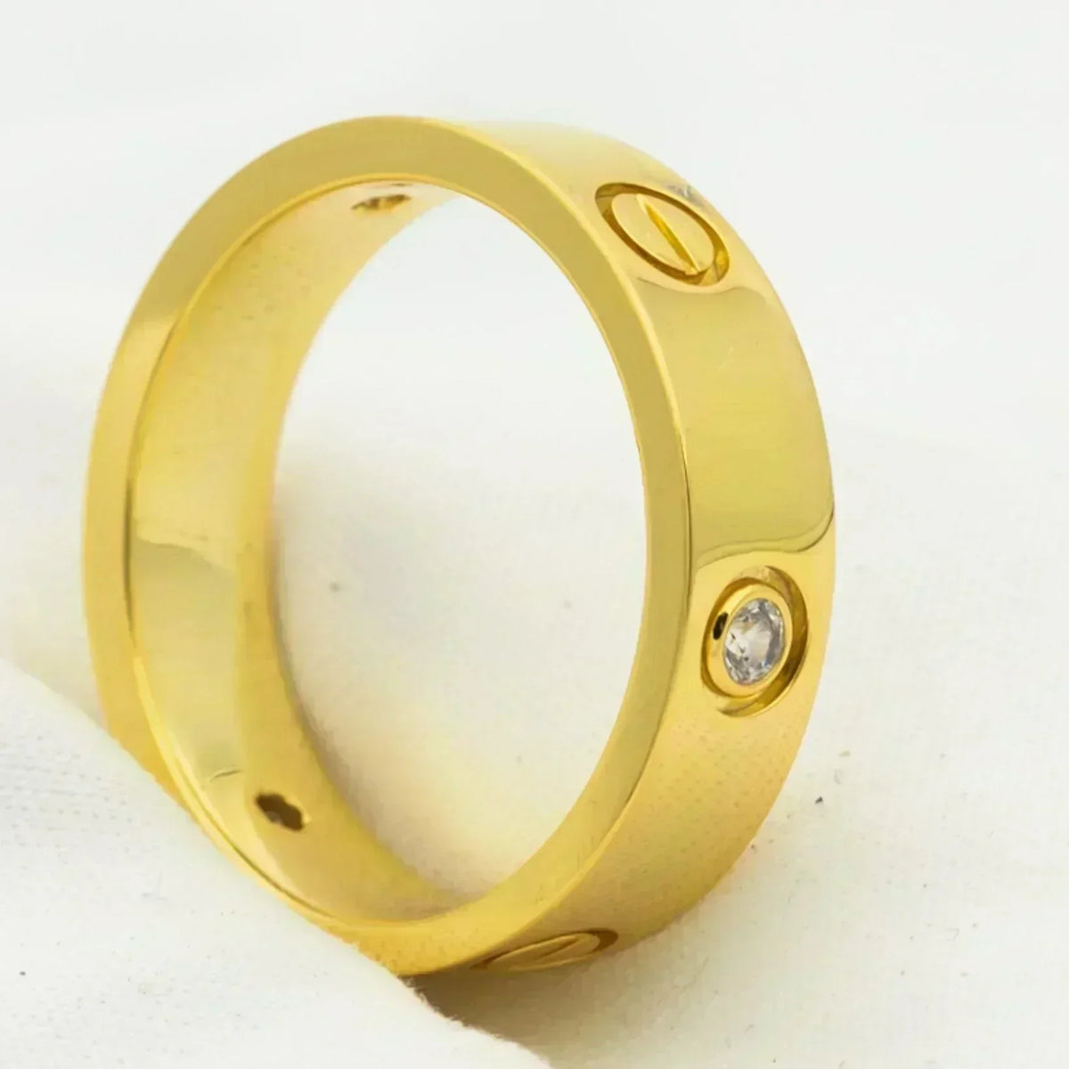 [OrnoraJewelry]LOVE RING 5.5MM 3 DIAMONDS GOLD
