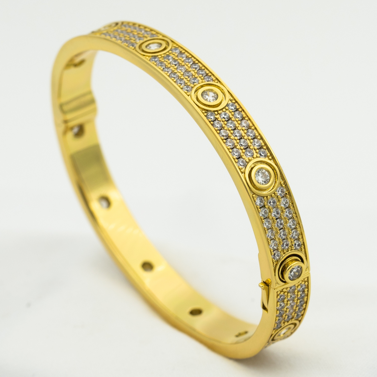 [OrnoraJewelry]LOVE BRACELET 6.1MM DIAMOND-PAVED 10 BIG DIAMONDS