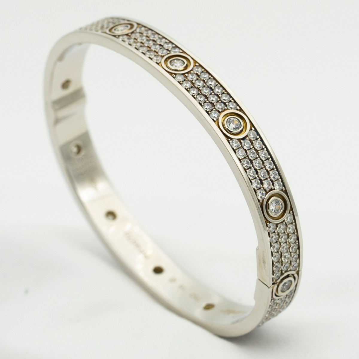 [OrnoraJewelry]LOVE BRACELET 6.1MM DIAMOND-PAVED 10 BIG DIAMONDS