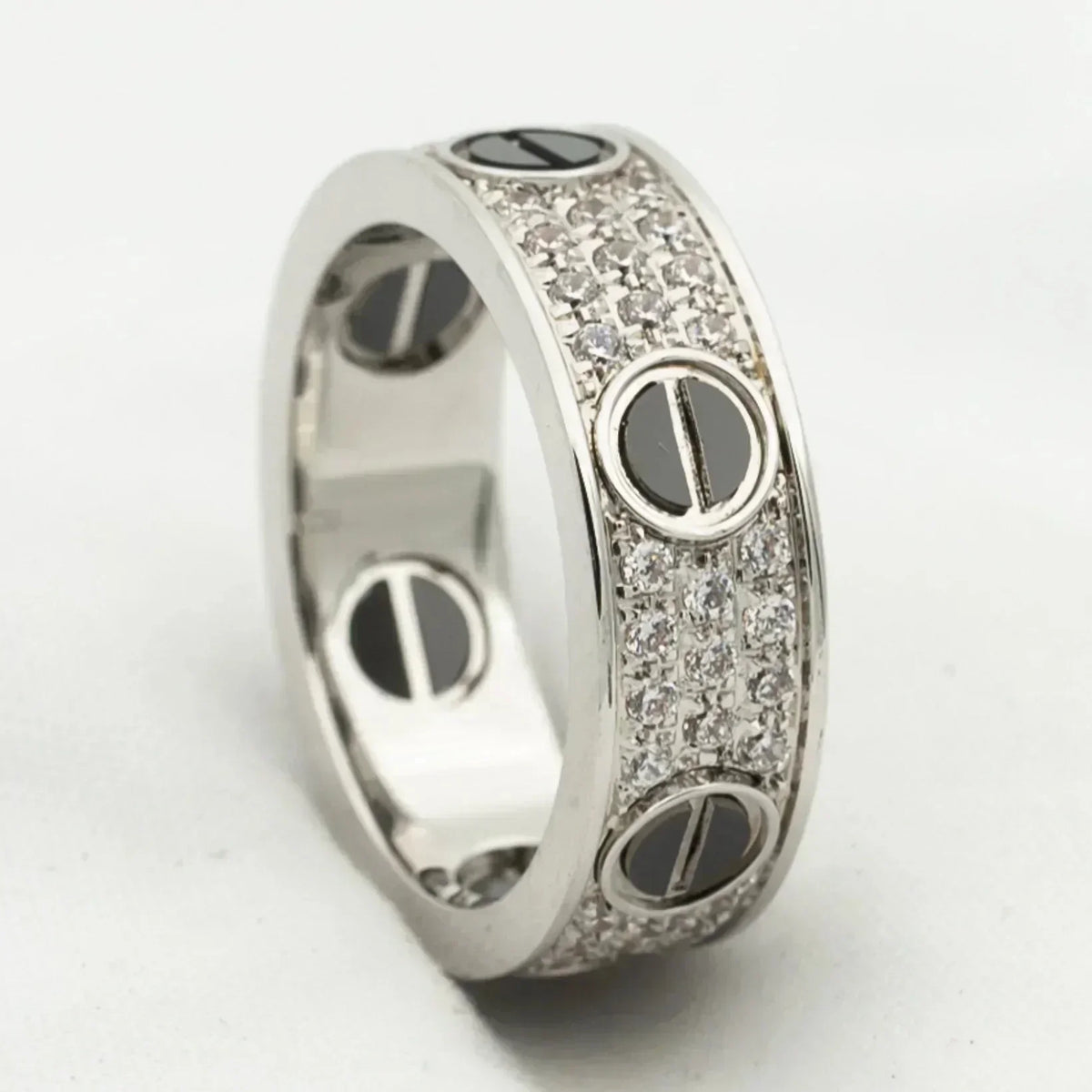 [OrnoraJewelry]LOVE RING 5.5MM DIAMONDS PAVED CERAMIC
