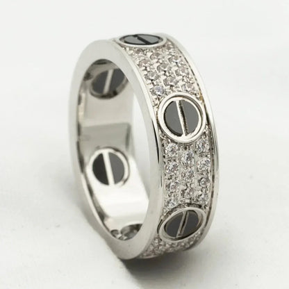[OrnoraJewelry]LOVE RING 5.5MM DIAMONDS PAVED CERAMIC