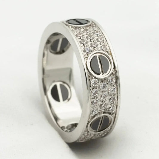 [OrnoraJewelry]LOVE RING 5.5MM DIAMONDS PAVED CERAMIC